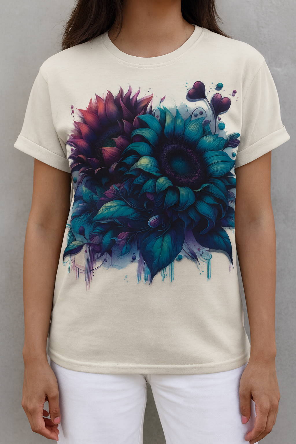 Teal & Purple Sunflower