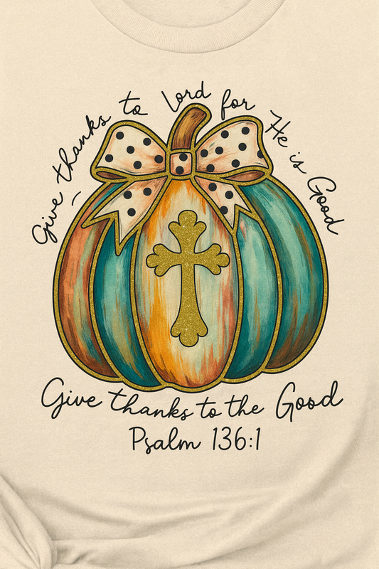 Cross Pumpkin Psalm 136:1